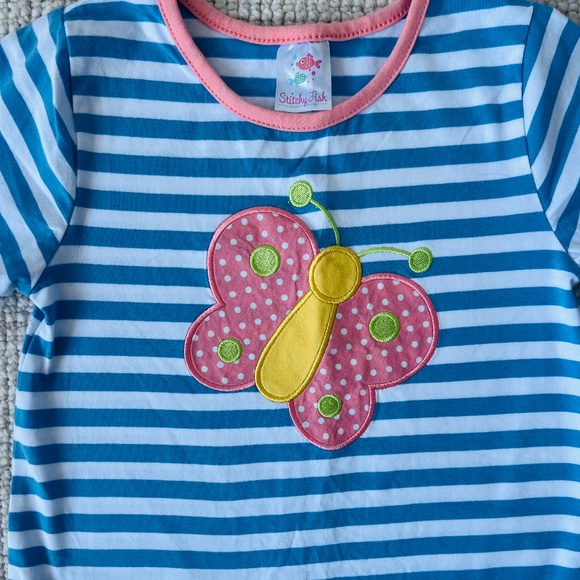 Stitchy Fish Butterfly Applique Dress (7) - Picture 2 of 9